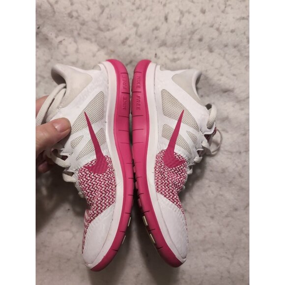 Nike Free 4.0 V4 Women's sz 6 Running Cross Trainer White/Vivid Pink 642200-100 - Picture 5 of 11